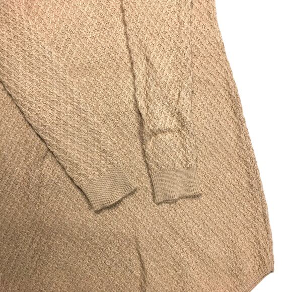 LOFT Sweater Dress Camel Hair Blend Long Sleeve Women's S Tan Modest Crewneck - Picture 9 of 9